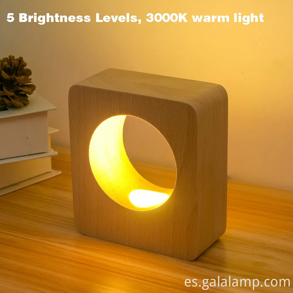 Regalo de alta gama, madera maciza inteligente, luz nocturna LED, creatividad